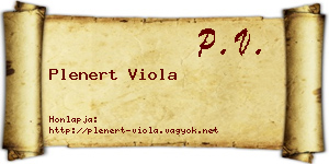 Plenert Viola névjegykártya